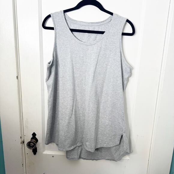 Soft Surroundings Longline Heather Gray Tank Aide Vents Classic Layering Large - Picture 1 of 8